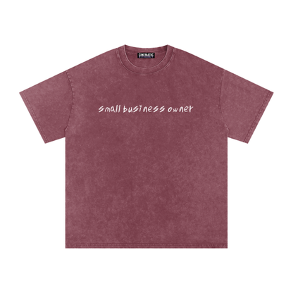 SMALL BUSINESS OWNER Snow Wash Oversize Tee